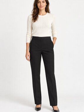 J.Crew Kate Black Tailored Straight Leg Pants 6 Tall